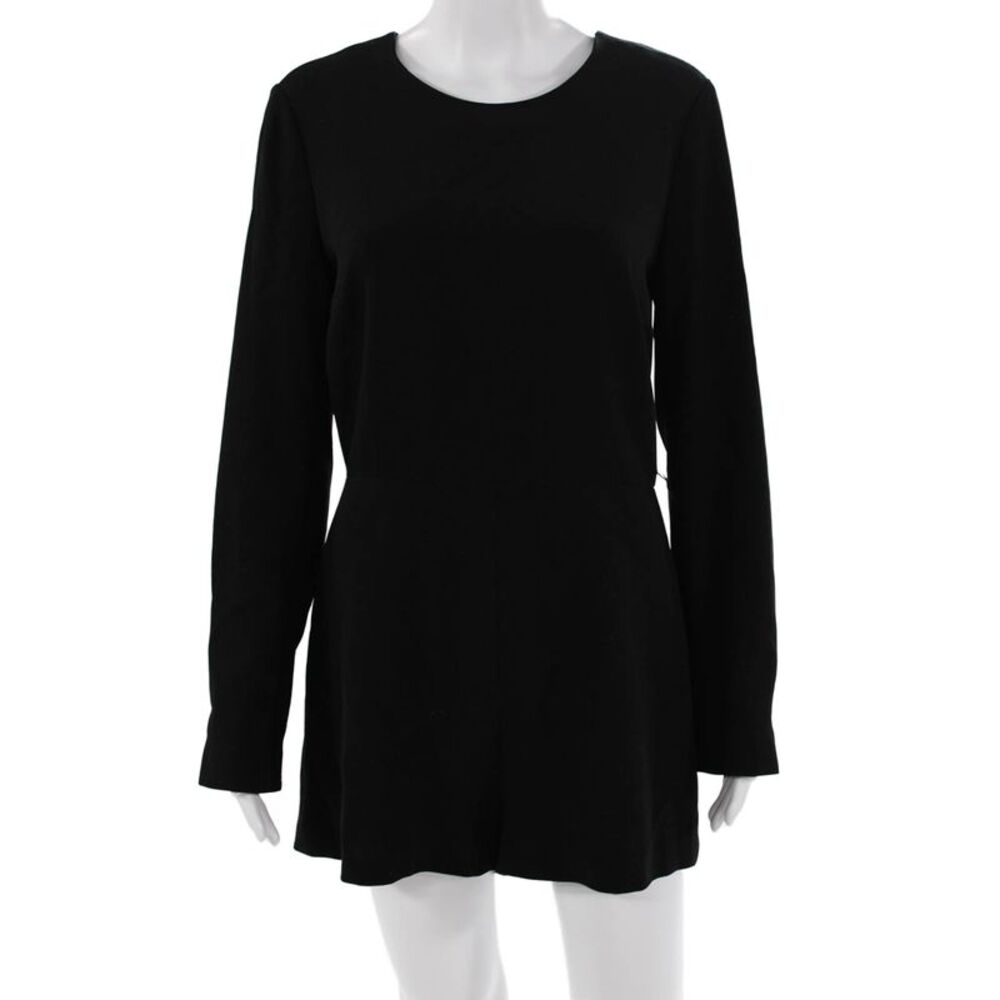 Elizabeth & James Womens Black Long Sleeve Crew Neck Jumpsuit Size 10